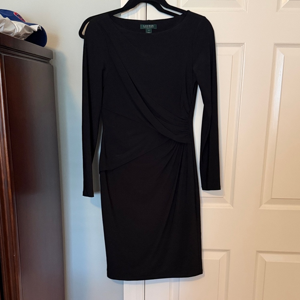 Lauren Ralph Lauren Black Wrap Style Dress 6